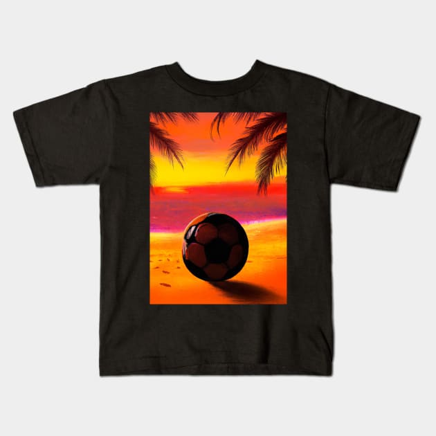 Island palm football Kids T-Shirt by maxcode